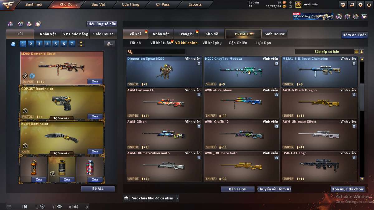shop acc cf uy tin gia re